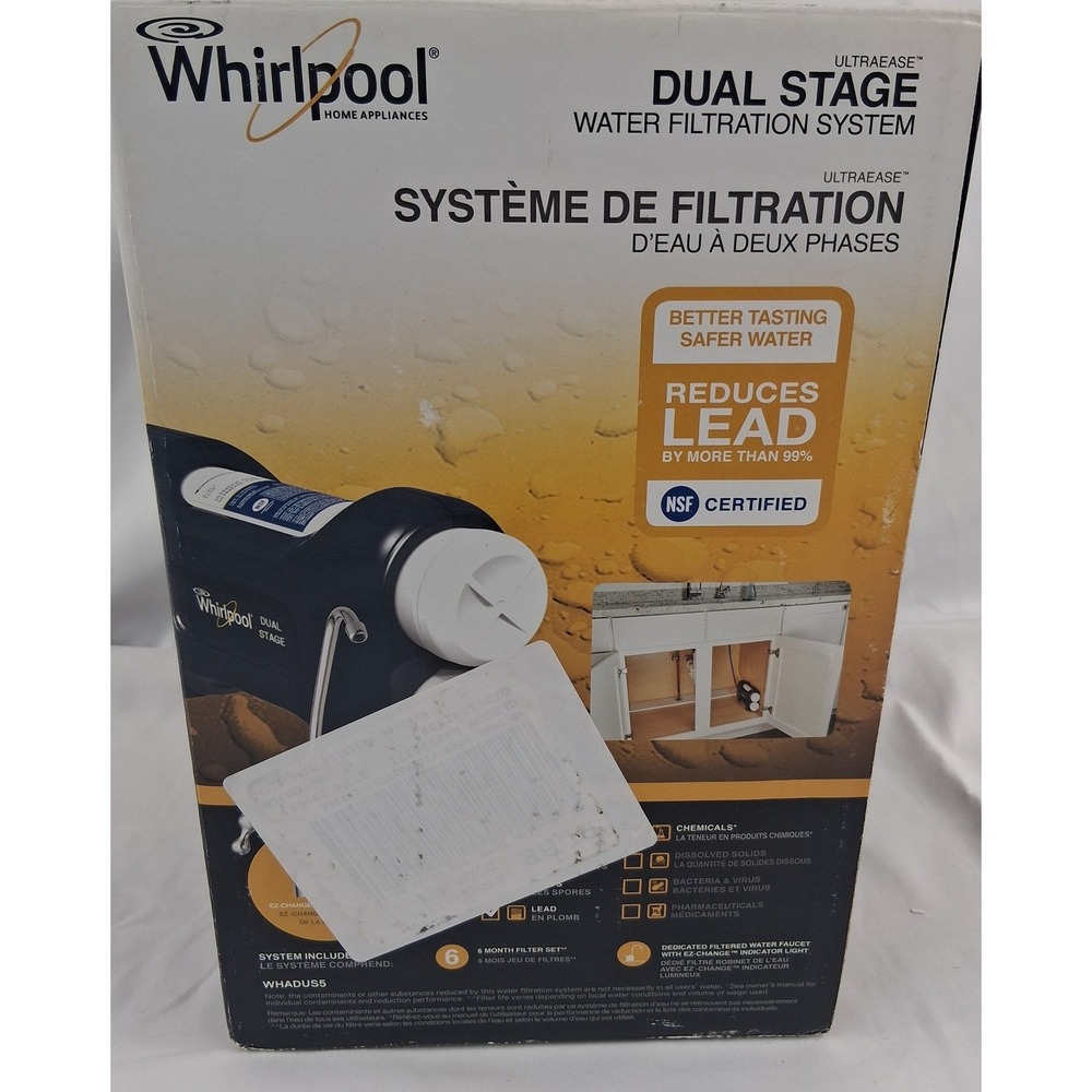 Whirlpool WHADUS5 Dual Stage Under Sink Water‎ Filter System NSF Certified NEW